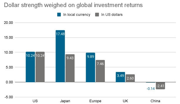 Dollar strength impact on global investment returns